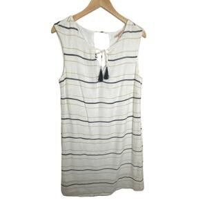Gibson Latimer Striped Sleeveless Dress w Tassel Tie Size S